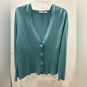 Women's Teal Cardigan Sweater